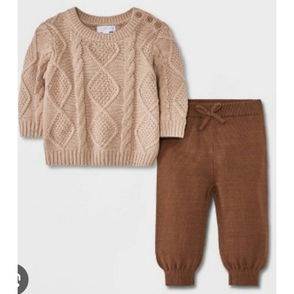Grayson Mini Cable Knit Sweater Set 6-9 Months